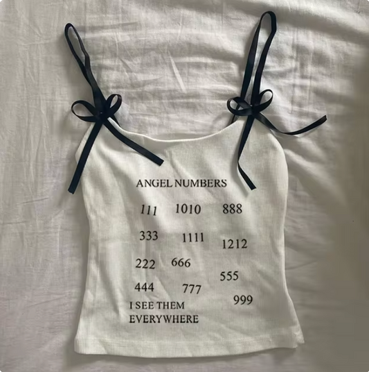 Angel Numbers Ribbon Top